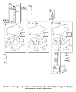 Sump Diagram and Parts List for 42A707-2240-XX  Briggs and Stratton Engine